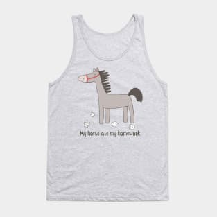 My Horse Ate My Homework- Funny Horse Owner Gift Tank Top